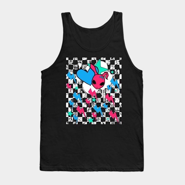 Rock Bunny Checkerboard (Light Version) Tank Top by Jan Grackle